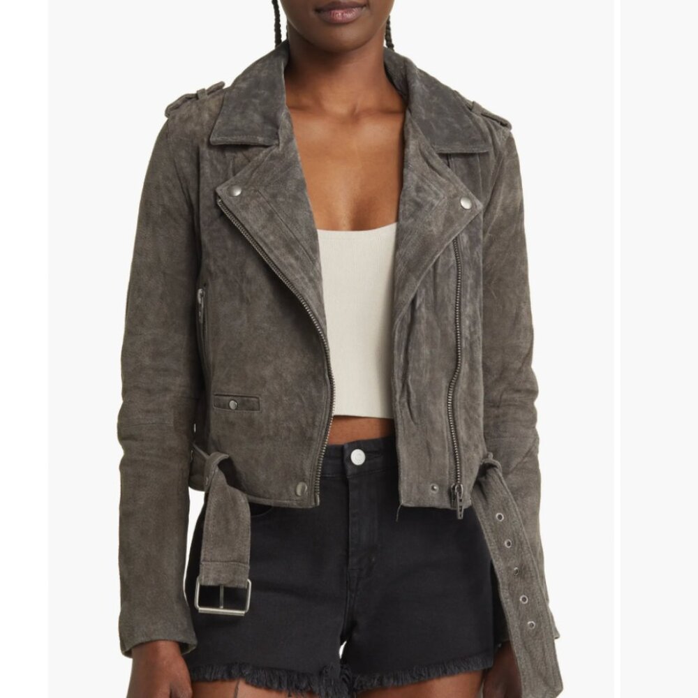 NEW BLANKNYC Genuine Suede Moto Jacket